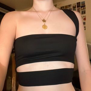 Black Strappy Crop Top